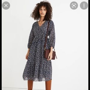 Madewell Tie-Waist Midi Dress in Harvest Vine